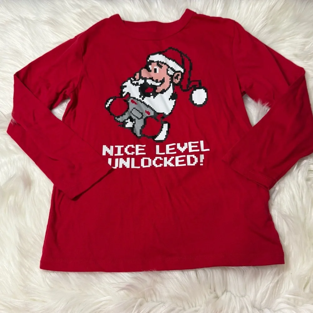 The Children’s Place Youth Boy Size Small (5/6) Long Sleeve Holiday Shirt